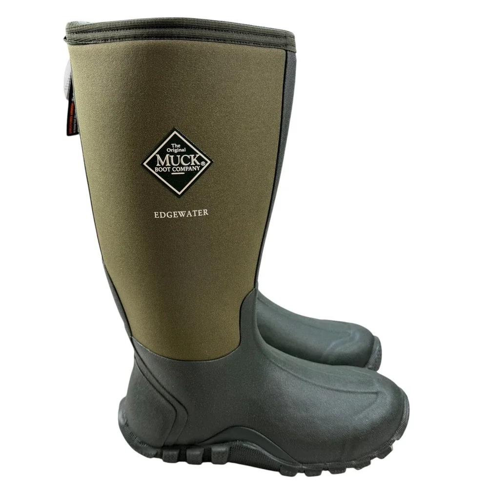 NWT Muck Boot Edgewater Tall Moss Green Waterproof Boots Mens 7/7.5 Women 8/8.5